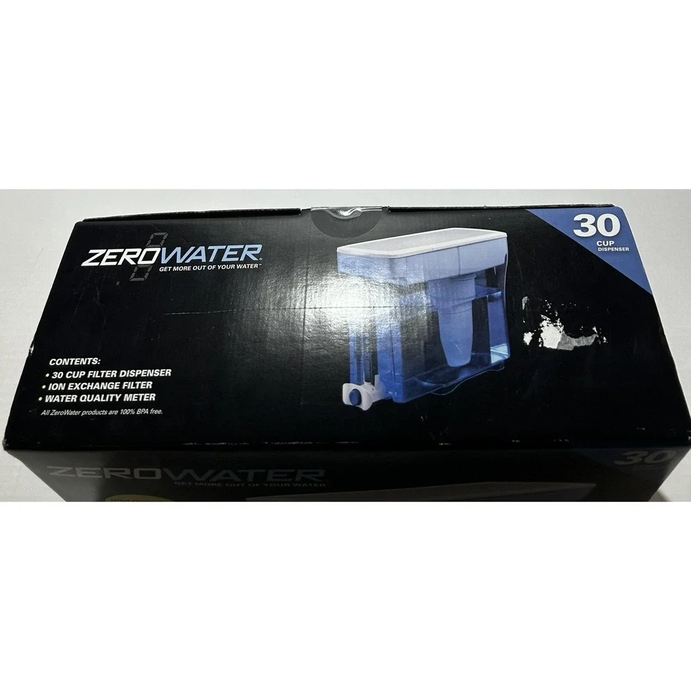 ZeroWater 30 Cup 5 Stage Water Filtration System Dispenser Water Meter & Filter